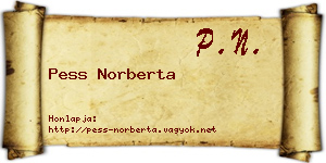 Pess Norberta névjegykártya